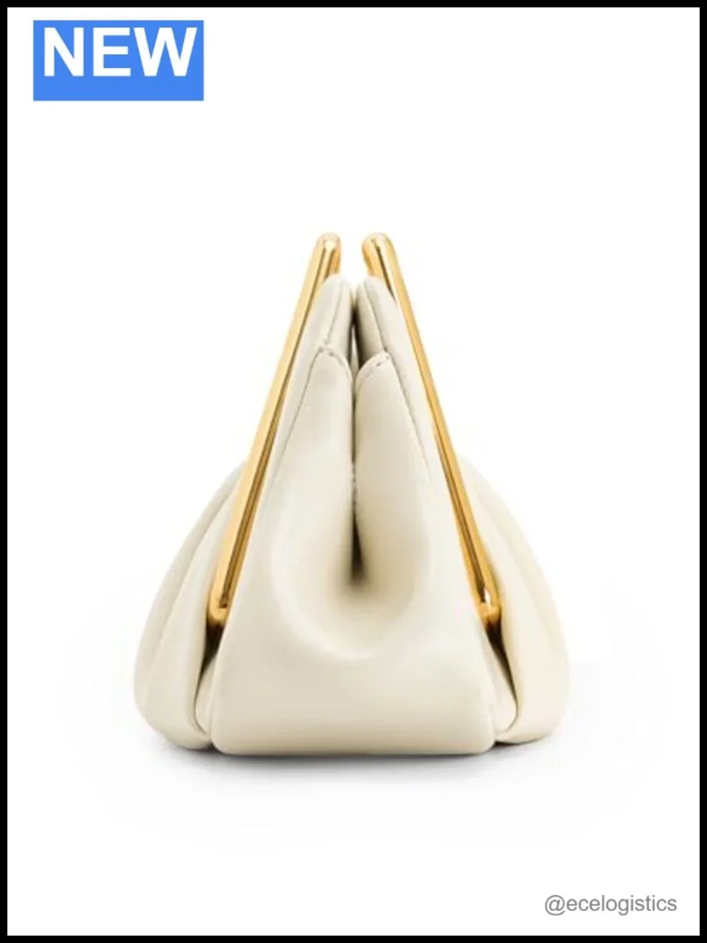 Vegan Leather Gold Frame Clutch Fits iPhone Pro Max Wristlet